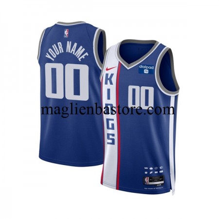 Maglia NBA Sacramento Kings Personalizzate Nike 2023-2024 City Edition Blu Swingman - Uomo